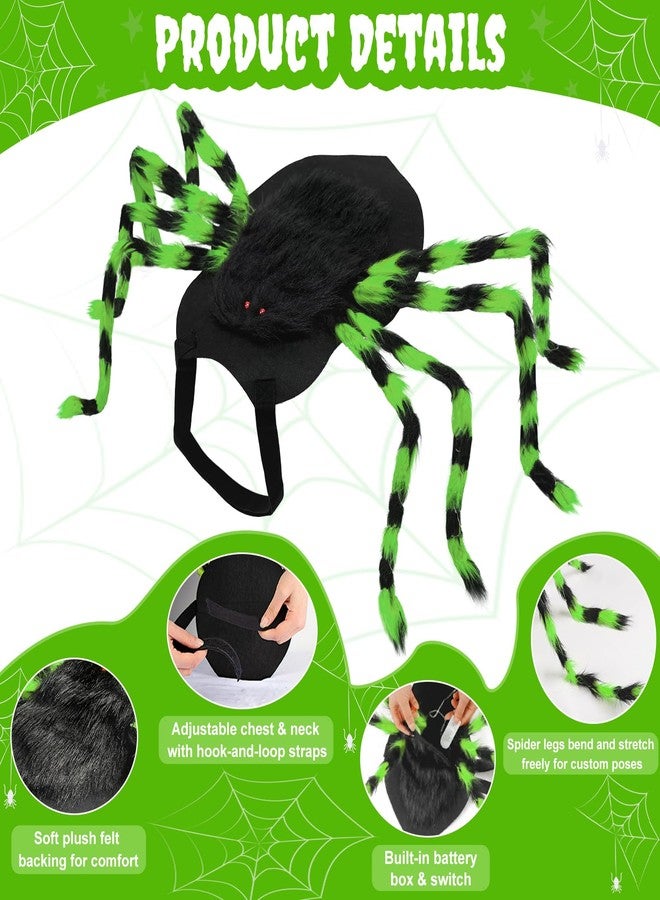 OurWarm Large Dog Halloween Costumes, Furry Funny Dog Spider Costume with 64 LED Purple Lights, Halloween Costumes for Large Dogs Pets Party Outfits Contest Clothes Cosplay Decor - Image 4